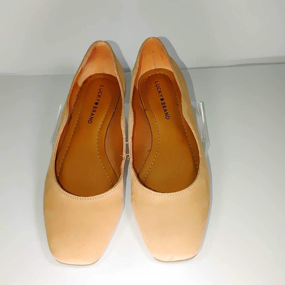 Lucky Brand Womens 9.5 Dellie Brown Fairy Ballet Flat Shoes Walking Comfort